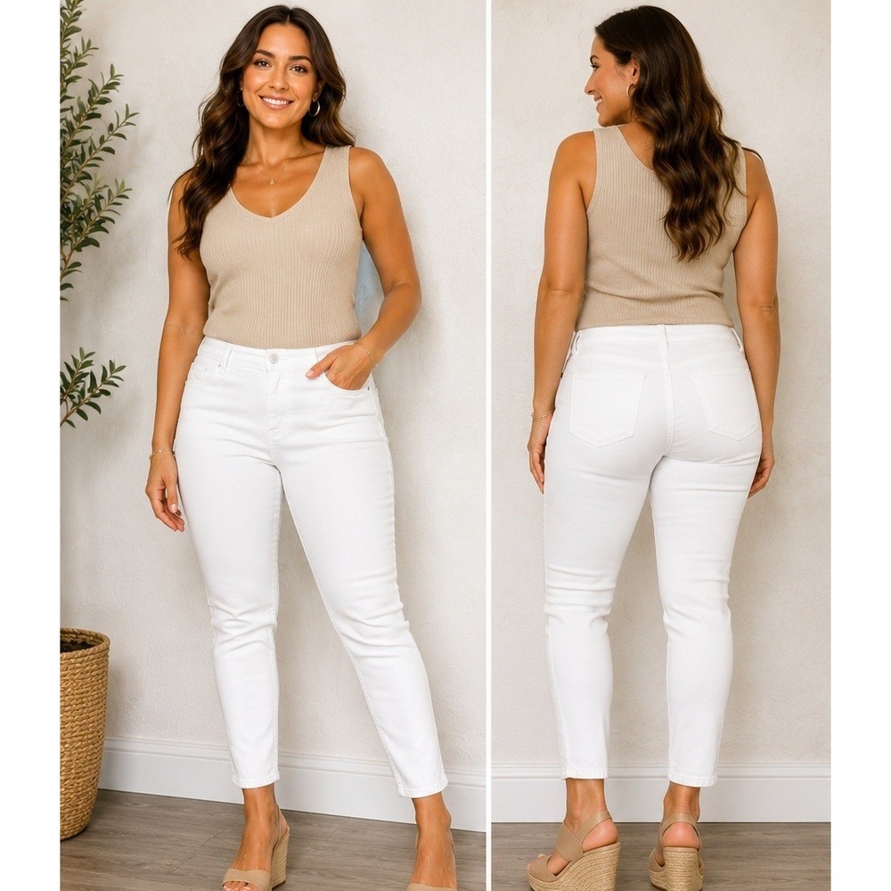 Democracy Ab Solution Skinny Jeans Women 6 Coastal White Stretch Denim